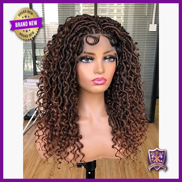 Full Lace Synthetic Wig with Baby Hair Bohemian Locs Curly Braids main image 5